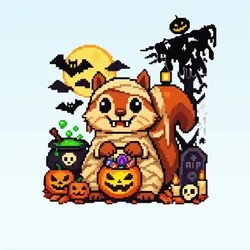 Pixel Squirrel Vampire Mummy