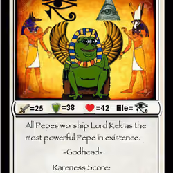 (Fractional - see description) LORDKEK (0.0000001) Series 1, Card 34 | Rare Pepe | 2016 | Counterparty XCP NFT Asset [10 Issuance]