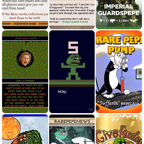 DANK RARE PEPE 11 PACK (10 PLUS 1 FREE KUDOS CARD) Historic and Dank Cards