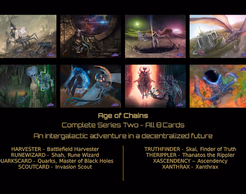 Age of Chains Series 2-Full 8 cards-2017 Historic NFT