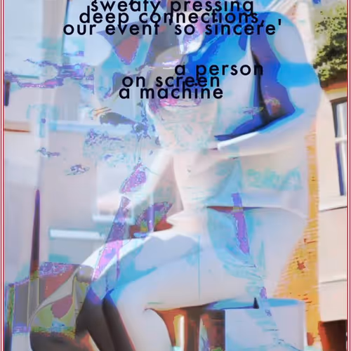 in words a person on screen a machine