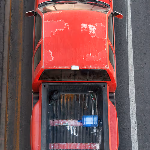 Urban Transportation Red Trucks