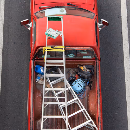 Urban Transportation Red Trucks