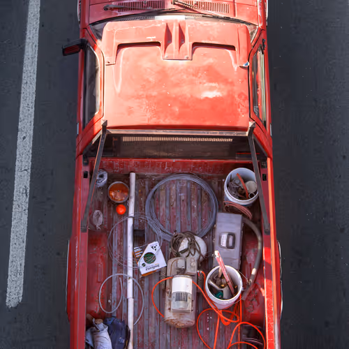Urban Transportation Red Trucks