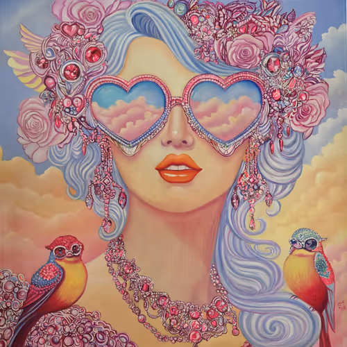 NFT Oil Painting Wonder Birds Divine Inspiration For Sale