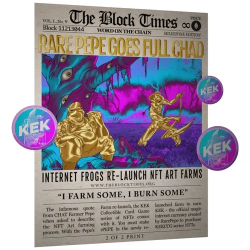 The Block Times x Rare Pepe Goes Full Chad - Gilded