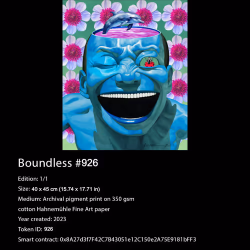 Certificate of Authenticity for Boundless NFT 926