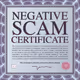 Negative Scam Certificate