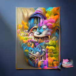 Surreal Alice in Wonderland and Cheshire Cat - Spray Can #597