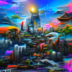 Advanced alien city Skyline