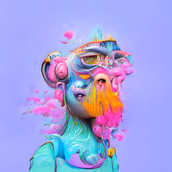 Self Made Pink Surreal Ape Taking Over The World - Superlative Apes #2734