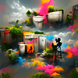 Banksy graffiti toilet art