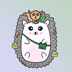 Mini Fluffy Hedgehog #542