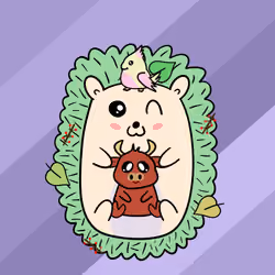 Mini Fluffy Hedgehog #55
