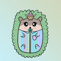Mini Fluffy Hedgehog #357