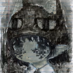 Pixel Shadow Black Cat