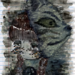 Pixel Shadow Kitsune mask