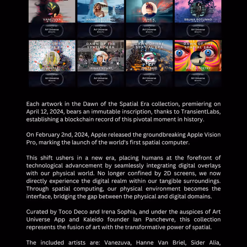 Dawn of the Spatial Era Inscription