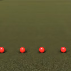"three balls thrown in the air to get a straight line" attempt #9