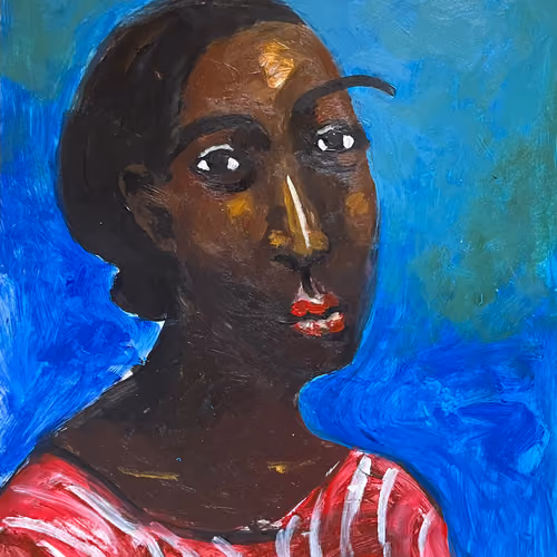 Lady in a strip dress