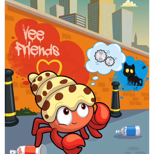 Happy Hermit Crab #15062