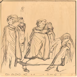 Sketch of The Triptych, The Death of St Paul