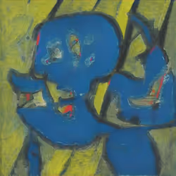 Two Figures In Blue