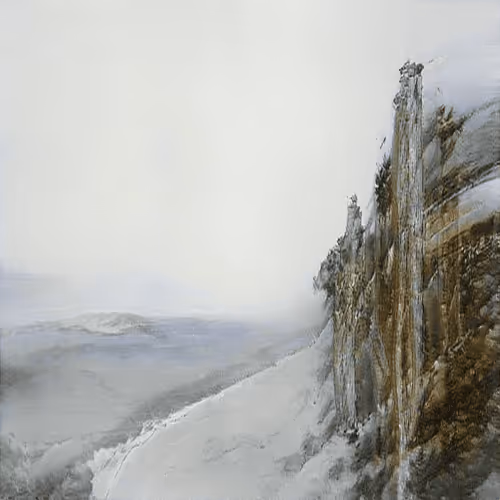 Frozen Landscape With The Waterfall