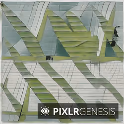 Two Panels of Green Vertical Lines