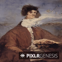 Portrait of A Woman In A Blouse With A Parasol