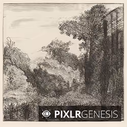 Landscape With Trees In Front of A Staircase