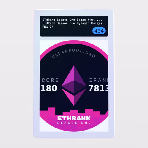 Minter Token - ETHRank Season One Dynamic Badges #494