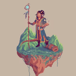 Trihorn Half-Demon Ledgerscript Wizard from The Mountains + Bedroll