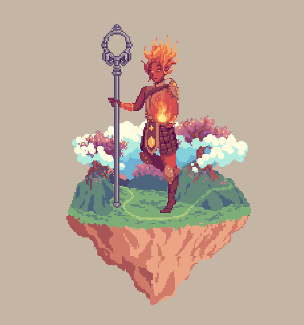 Ember Elemental Flamefist Monk from The Glade