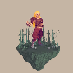 Sanddune Human Barefist Monk from The Swamp + Caltrops