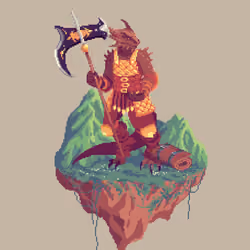 Guild Half-Dragon Beastcleave Barbarian from The Mountains + Bedroll