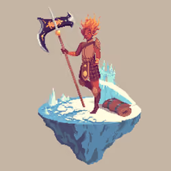 Ember Elemental Beastcleave Barbarian from The Castle + Bedroll