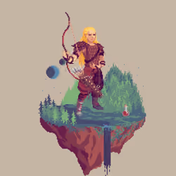 Sanddune Human Marksman Ranger from The Forest + Potion