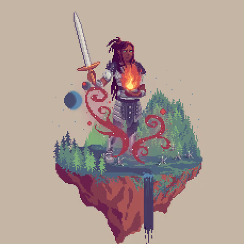 Valiant Human Bloodmage Warlock from The Forest + Caltrops