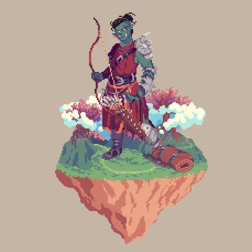 Bonebelter Half-Orc Marksman Ranger from The Glade + Bedroll