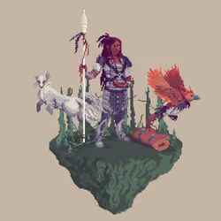 Valiant Human Kingdom Druid from The Swamp + Bedroll