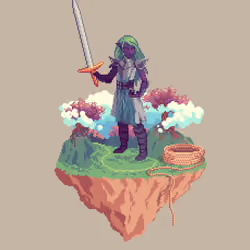 Dusk Elf Battlestance Fighter from The Glade + Rope