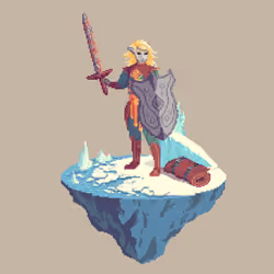 Goldleaf Elf Gladiator Fighter from The Castle + Bedroll