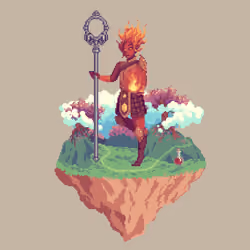 Ember Elemental Flamefist Monk from The Glade + Potion