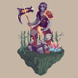 Stoneink Giant Beastcleave Barbarian from The Swamp + Crystal