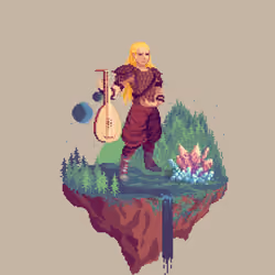 Sanddune Human Fable Bard from The Forest + Crystal