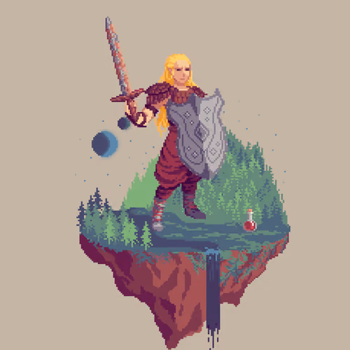 Sanddune Human Gladiator Fighter from The Forest + Potion
