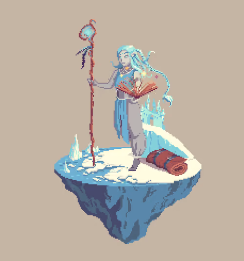 Windfall Elemental Ledgerscript Wizard from The Castle + Bedroll