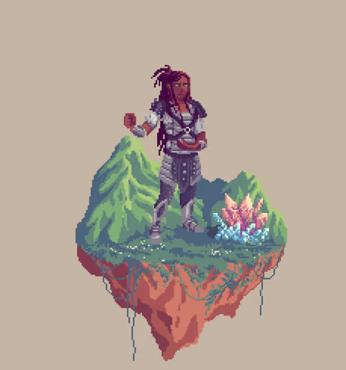 Valiant Human Barefist Monk from The Mountains + Crystal