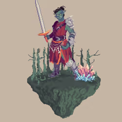 Bonebelter Half-Orc Battlestance Fighter from The Swamp + Crystal